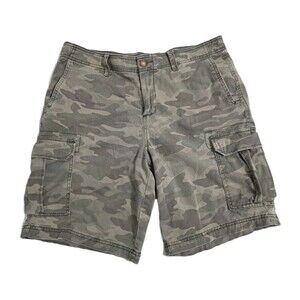 George Cargo Shorts Mens 34 Camo Green Safari Utility Pockets Outdoor Work
